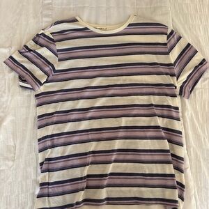 Marine Layer Purple and White Striped Tee